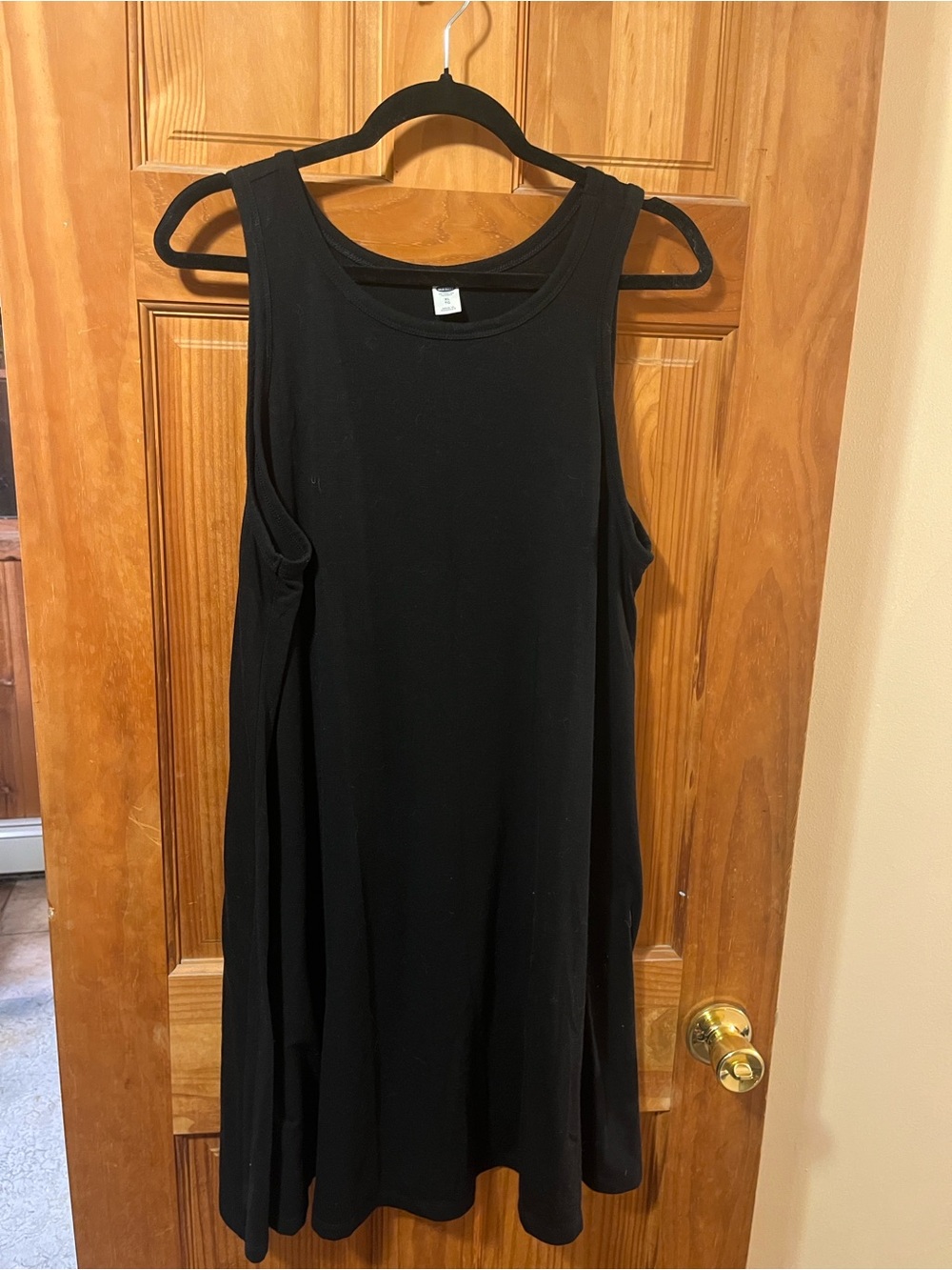 Old Navy Black Sleeveless Midi Swing Dress